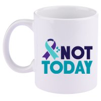 Not Today Suicide Prevention Ribbon 11oz C Handle Ceramic Mug