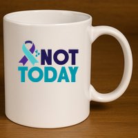 Not Today Suicide Prevention Ribbon 11oz C Handle Ceramic Mug