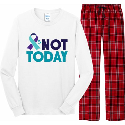 Not Today Suicide Prevention Ribbon Long Sleeve Pajama Set