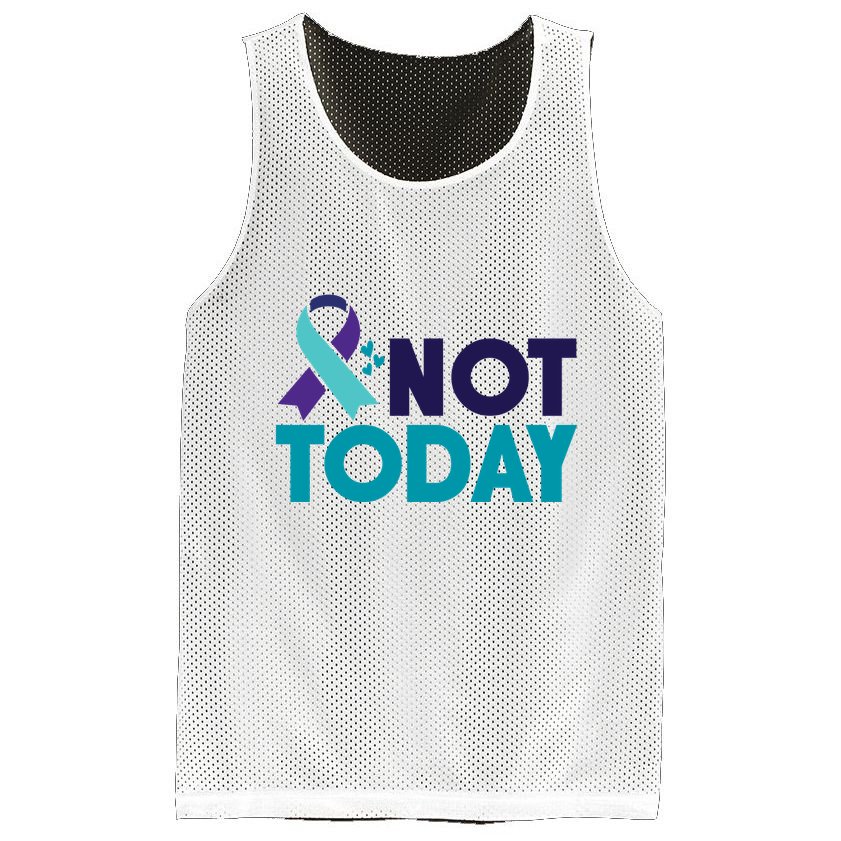 Not Today Suicide Prevention Ribbon Mesh Reversible Basketball Jersey Tank