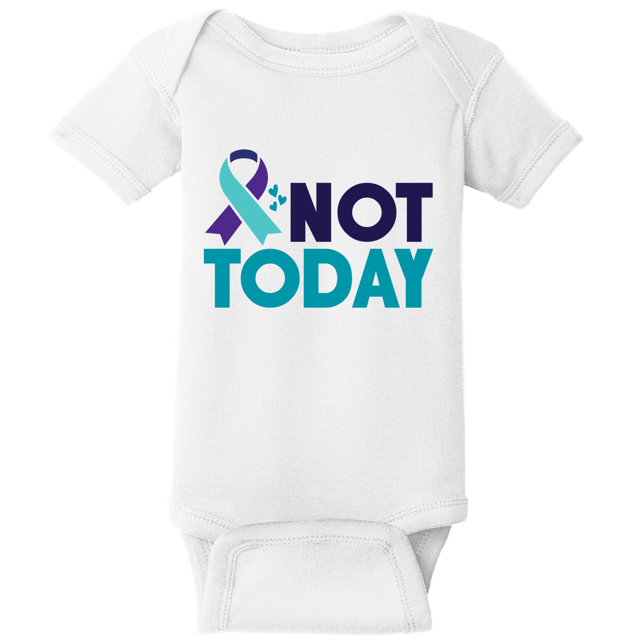Not Today Suicide Prevention Ribbon Baby Bodysuit