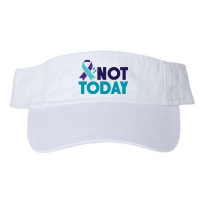 Not Today Suicide Prevention Ribbon Valucap Bio-Washed Visor