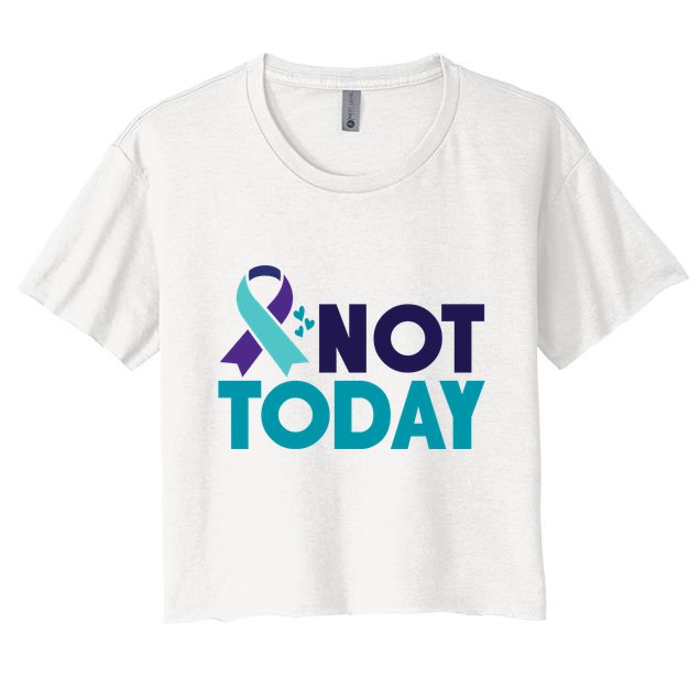 Not Today Suicide Prevention Ribbon Crop Top