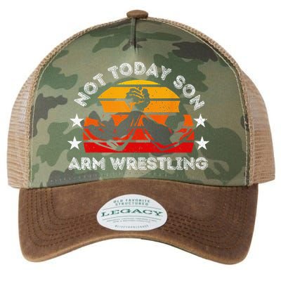 Not Today Son Arm Wrestling Game Father Valentines Day Legacy Tie Dye Trucker Hat