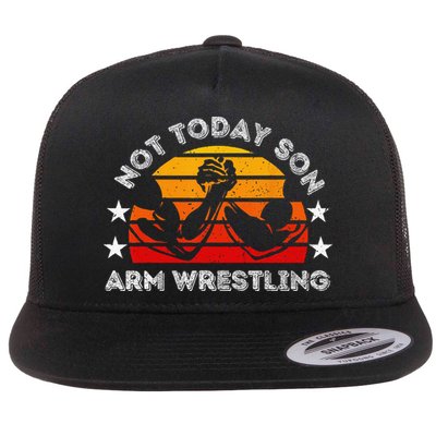 Not Today Son Arm Wrestling Game Father Valentines Day Flatbill Hat
