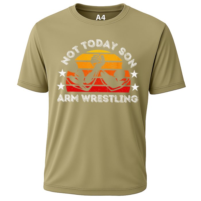 Not Today Son Arm Wrestling Game Father Valentines Day Cooling Performance Crew T-Shirt