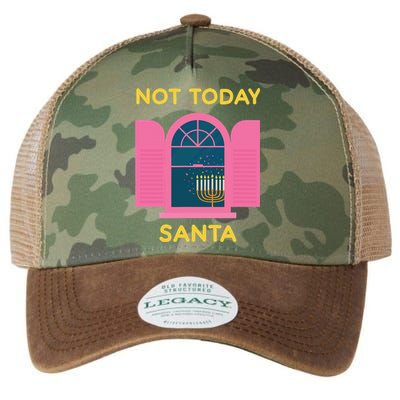 Not Today Santa Jewish Hanukkah Menorah Lights Dreidel Latke  Legacy Tie Dye Trucker Hat