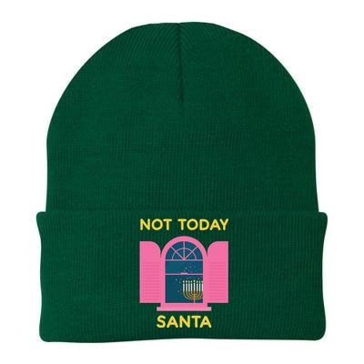 Not Today Santa Jewish Hanukkah Menorah Lights Dreidel Latke  Knit Cap Winter Beanie