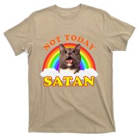 Not Today Satan Funny Rainbow Cat Meme T-Shirt