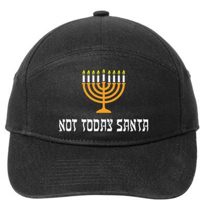 Not Today Santa Menorah Funny Jewish Hanukkah  7-Panel Snapback Hat