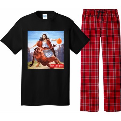 Not Today Satan Jesus Crossover Basketball Funny Pajama Set