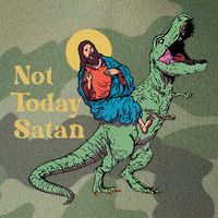 Not Today Satan Jesus Riding Dinosaur T Rex Funny Sarcastic Legacy Tie Dye Trucker Hat
