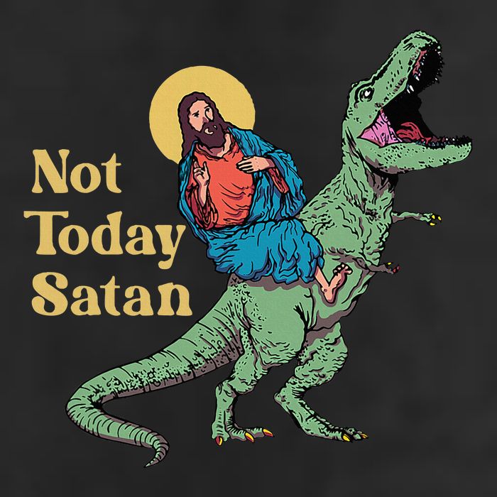 Not Today Satan Jesus Riding Dinosaur T Rex Funny Sarcastic Adult Drive Performance Visor