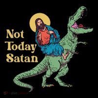 Not Today Satan Jesus Riding Dinosaur T Rex Funny Sarcastic Zip Tote Bag