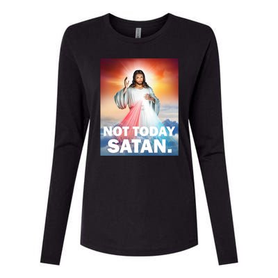 Not Today Satan Jesus Christ Christian Christianity Catholic Womens Cotton Relaxed Long Sleeve T-Shirt