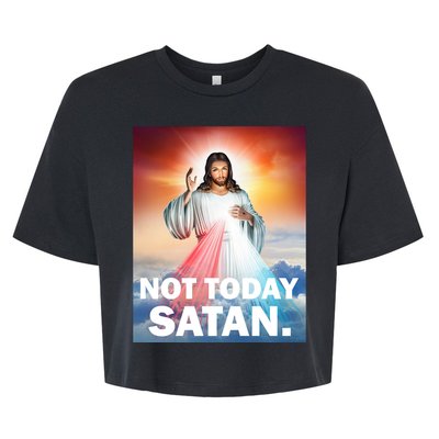 Not Today Satan Jesus Christ Christian Christianity Catholic Bella+Canvas Jersey Crop Tee