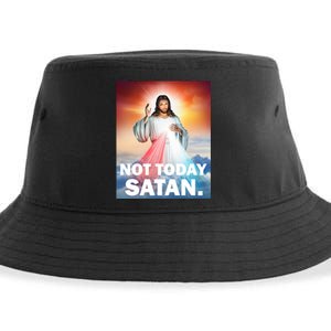 Not Today Satan Jesus Christ Christian Christianity Catholic Sustainable Bucket Hat