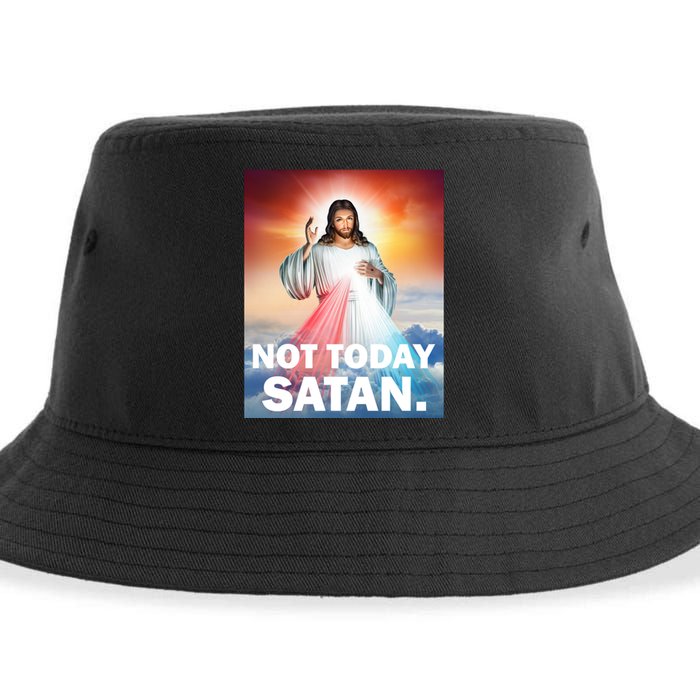 Not Today Satan Jesus Christ Christian Christianity Catholic Sustainable Bucket Hat