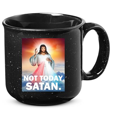 Not Today Satan Jesus Christ Christian Christianity Catholic 15oz Campfire Ceramic Mug