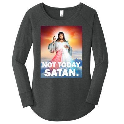 Not Today Satan Jesus Christ Christian Christianity Catholic Women's Perfect Tri Tunic Long Sleeve Shirt