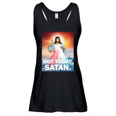 Not Today Satan Jesus Christ Christian Christianity Catholic Ladies Essential Flowy Tank