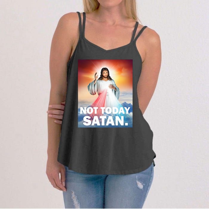 Not Today Satan Jesus Christ Christian Christianity Catholic Women's Strappy Tank