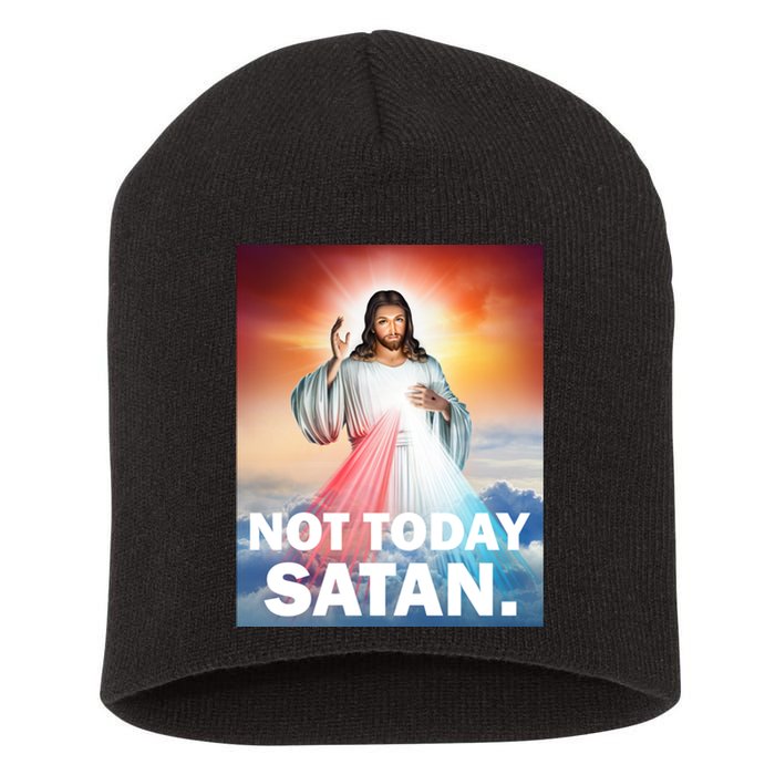 Not Today Satan Jesus Christ Christian Christianity Catholic Short Acrylic Beanie