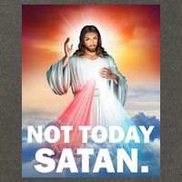 Not Today Satan Jesus Christ Christian Christianity Catholic Cotton Canvas Backpack