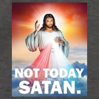 Not Today Satan Jesus Christ Christian Christianity Catholic Vector Backpack