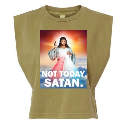 Not Today Satan Jesus Christ Christian Christianity Catholic Garment-Dyed Women's Muscle Tee