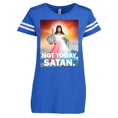 Not Today Satan Jesus Christ Christian Christianity Catholic Enza Ladies Jersey Football T-Shirt