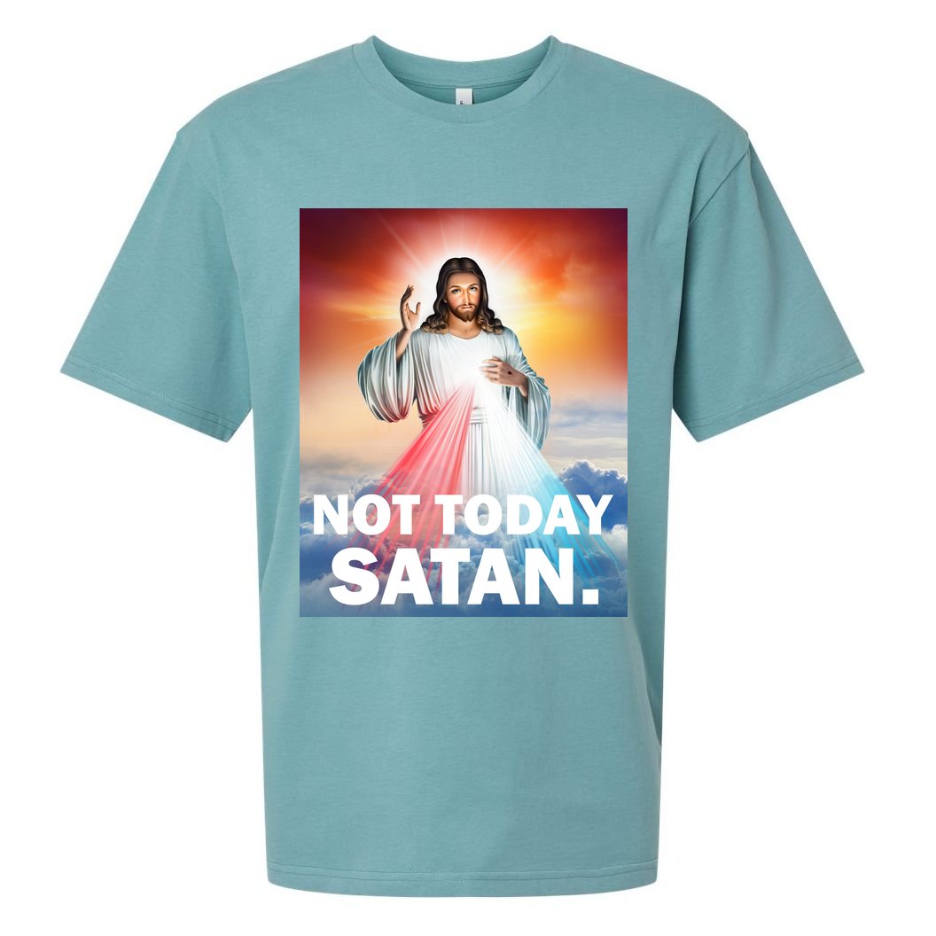 Not Today Satan Jesus Christ Christian Christianity Catholic Sueded Cloud Jersey T-Shirt