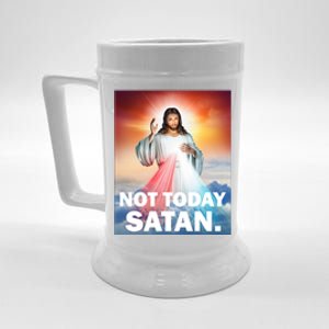 Not Today Satan Jesus Christ Christian Christianity Catholic Beer Stein