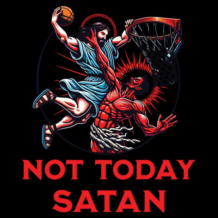 Not Today Satan Basketball Drawstring Bag