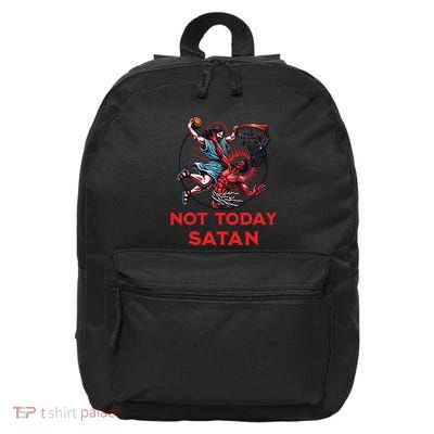 Not Today Satan Basketball 16 in Basic Backpack