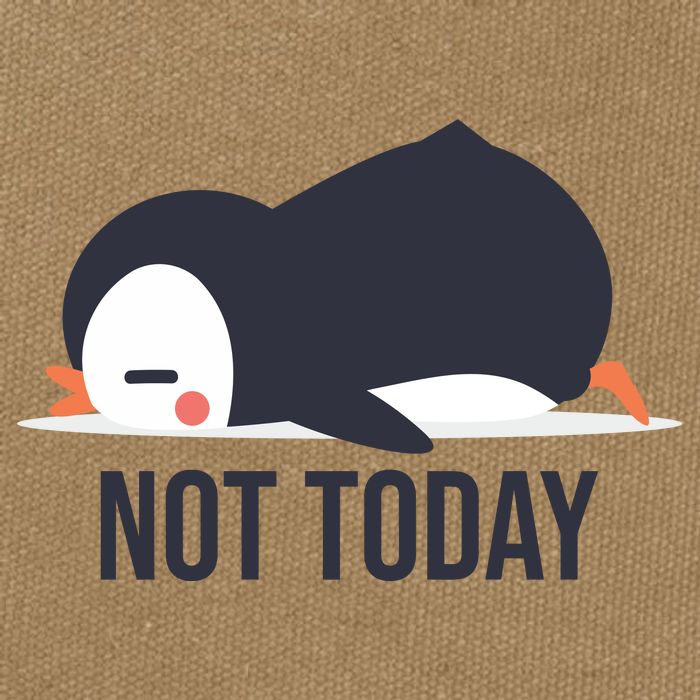 Not Today Seabird Funny Cute Cotton Canvas Backpack