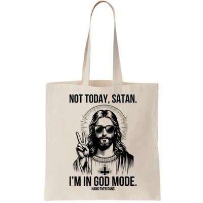 Not Today Satan I’M In God Mode Funny Jesus Meme Bag