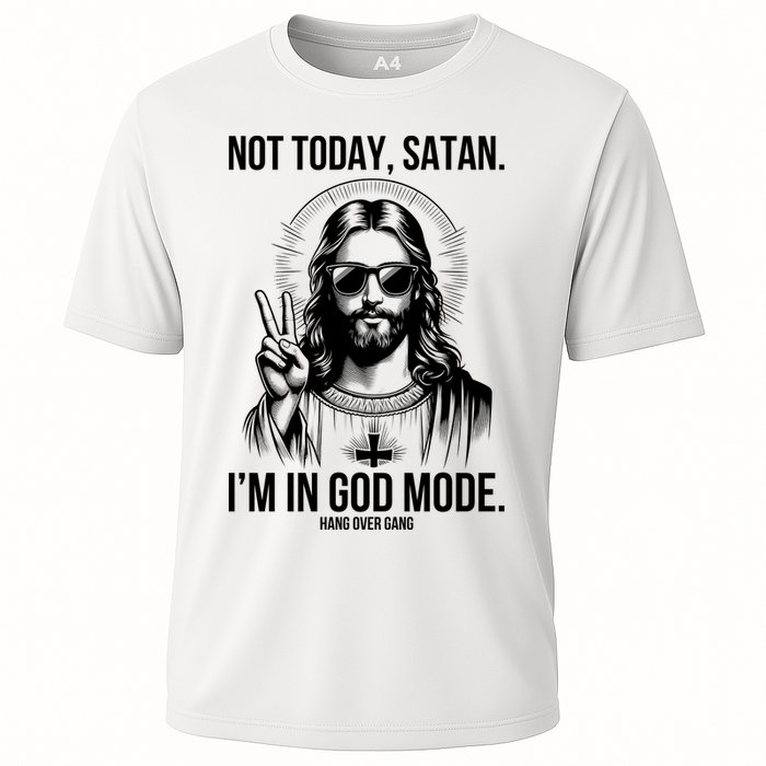 Not Today Satan I’M In God Mode Funny Jesus Meme Performance Shirt