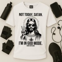 Not Today Satan I’M In God Mode Funny Jesus Meme Performance Shirt