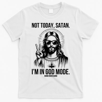 Not Today Satan I’M In God Mode Funny Jesus Meme T-Shirt