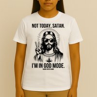 Not Today Satan I’M In God Mode Funny Jesus Meme T-Shirt