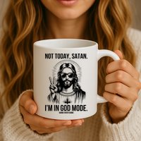 Not Today Satan I’M In God Mode Funny Jesus Meme Mug