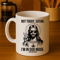 Not Today Satan I’M In God Mode Funny Jesus Meme Mug