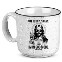 Not Today Satan I’M In God Mode Funny Jesus Meme 15oz Campfire Ceramic Mug