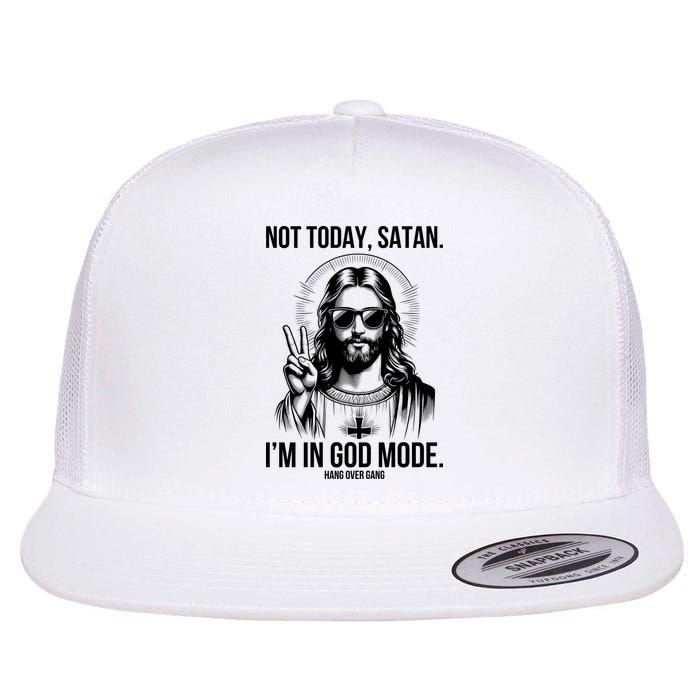 Not Today Satan I’M In God Mode Funny Jesus Meme Flatbill Hat