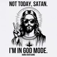 Not Today Satan I’M In God Mode Funny Jesus Meme Flatbill Hat
