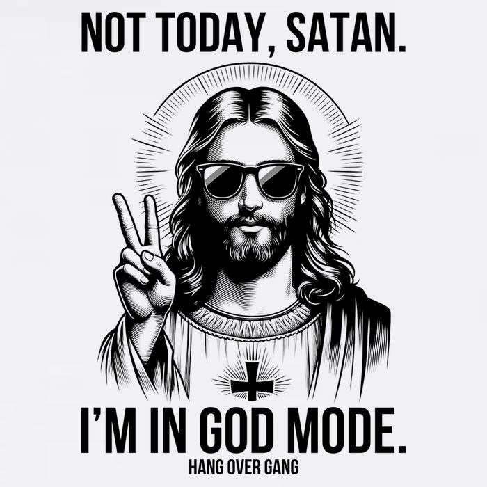 Not Today Satan I’M In God Mode Funny Jesus Meme Flatbill Hat