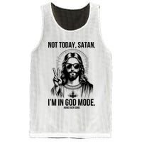 Not Today Satan I’M In God Mode Funny Jesus Meme Mesh Reversible Basketball Jersey Tank