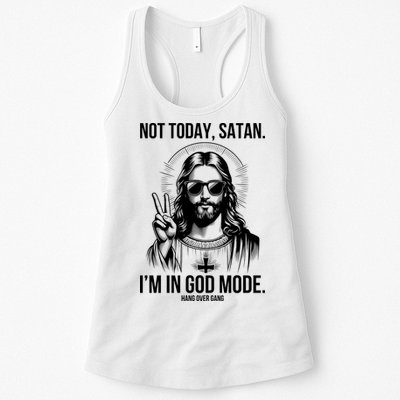 Not Today Satan I’M In God Mode Funny Jesus Meme Womens Tank Top