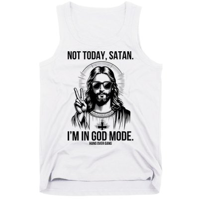 Not Today Satan I’M In God Mode Funny Jesus Meme Tank Top